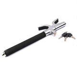 NNEDSZ Black Multifunctional Car Steering Wheel Lock - Adjustable and Telescopic Anti-theft & Window Breaker Safety Tool