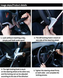 NNEDSZ Black Multifunctional Car Steering Wheel Lock - Adjustable and Telescopic Anti-theft & Window Breaker Safety Tool