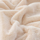 NNEDSZ Off White 130*160cm Plush Toscana Rabbit Hair Throw Blanket - Soft Flannel Fleece for All Seasons, Perfect for Couch & Bed