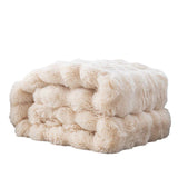 NNEDSZ Apricot 130*160cm Plush Toscana Rabbit Hair Throw Blanket - Soft Flannel Fleece for All Seasons, Perfect for Couch & Bed