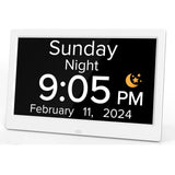 NNEDSZ White 10.1-Inch Digital Clock with Medication Reminders & Multi-Function Alarm - Ideal for Elderly Care