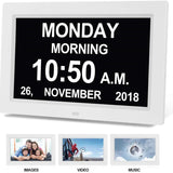 NNEDSZ Black 10.1-Inch Digital Clock with Medication Reminders & Multi-Function Alarm - Ideal for Elderly Care