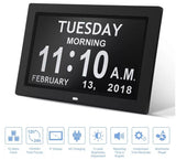 NNEDSZ Black 10.1-Inch Digital Clock with Medication Reminders & Multi-Function Alarm - Ideal for Elderly Care