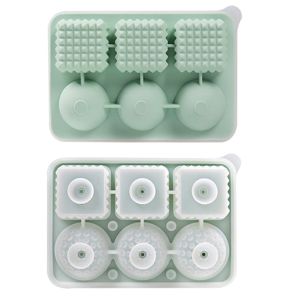 NNEDSZ 2 PCS Sphere & Square Ice Cube Tray (Green) - Novelty Silicone Ice Maker for Whiskey Cocktails