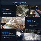 White Portable Turbo Handheld Blower Fan - 130000RPM High-Speed Mini Fan with 5000mAh Battery