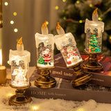 NNEDSZ (A set of four) Festive Christmas Candle Lights with Snow Globe Decor - Perfect Creative Holiday Gift