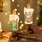 NNEDSZ (A set of four) Festive Christmas Candle Lights with Snow Globe Decor - Perfect Creative Holiday Gift