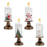 NNEDSZ (A set of four) Festive Christmas Candle Lights with Snow Globe Decor - Perfect Creative Holiday Gift