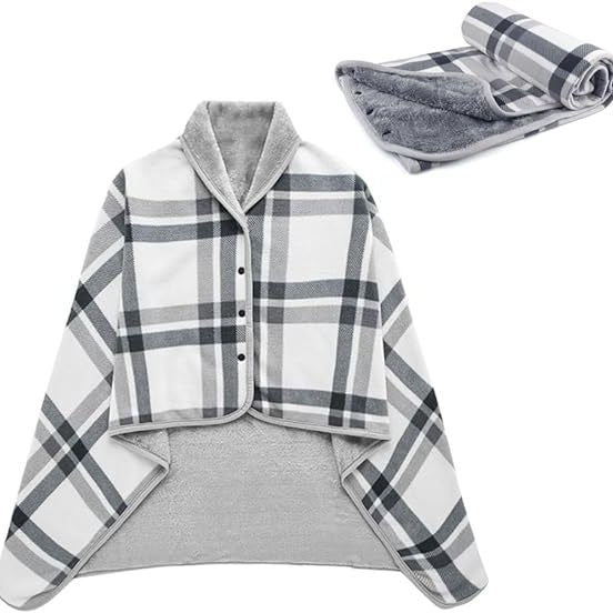 NNEDSZ Tabula Rasa 100x140cm Wearable Fleece Blanket - Soft, Warm & Anti-Pilling, Stylish Plaid Design
