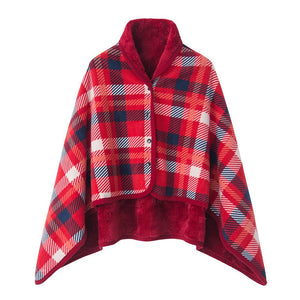 NNEDSZ Red Rasa 100x140cm Wearable Fleece Blanket - Soft, Warm & Anti-Pilling, Stylish Plaid Design