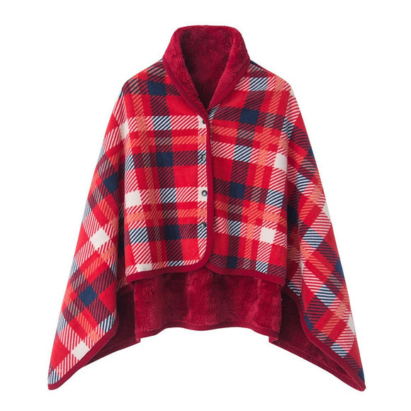 NNEDSZ Red Rasa 100x140cm Wearable Fleece Blanket - Soft, Warm & Anti-Pilling, Stylish Plaid Design