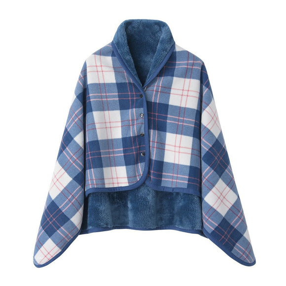 NNEDSZ Blue Rasa 100x140cm Wearable Fleece Blanket - Soft, Warm & Anti-Pilling, Stylish Plaid Design