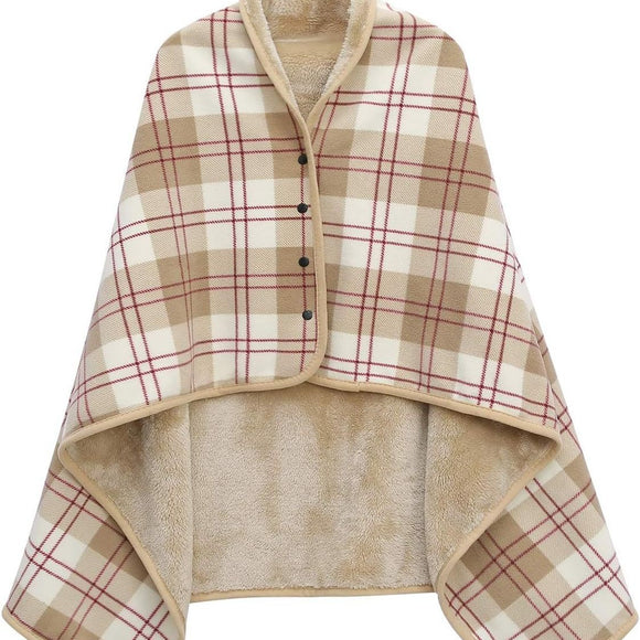 NNEDSZ Light-brown 100x140cm Wearable Fleece Blanket - Soft, Warm & Anti-Pilling, Stylish Plaid Design