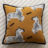 NNEDSZ Orange Horse 45x45cm Decorative Zebra-Pattern Pillow Cover with Non-Woven Insert