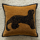NNEDSZ Yellow Background With Black Panthers 45x45cm Decorative Zebra-Pattern Pillow Cover with Non-Woven Insert