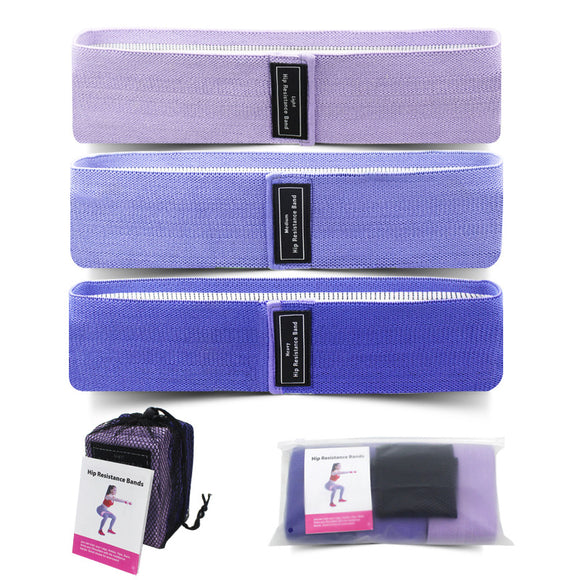 NNEDSZ Purple Colour Scheme Fabric Resistance Bands Set - 3 Levels Non-Slip Hip Bands for Strength Training