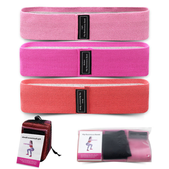 NNEDSZ Red Colour Scheme Fabric Resistance Bands Set - 3 Levels Non-Slip Hip Bands for Strength Training
