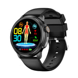 NNEDSZ Black Round 1.3" Touch Screen Smartwatch with Heart Rate & Fitness Tracking