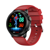 NNEDSZ Red Round 1.3 Touch Screen Smartwatch with Heart Rate & Fitness Tracking"