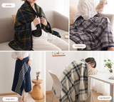 NNEDSZ Brown Rasa 100x140cm Wearable Fleece Blanket - Soft, Warm & Anti-Pilling, Stylish Plaid Design