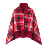 NNEDSZ Red Rasa 100x140cm Wearable Fleece Blanket - Soft, Warm & Anti-Pilling, Stylish Plaid Design