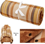 NNEDSZ Blue Rasa 100x140cm Wearable Fleece Blanket - Soft, Warm & Anti-Pilling, Stylish Plaid Design