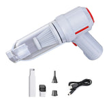 NNEDSZ White 3-in-1 Vacuum Cleaner with Blowing, Suction, and Dust Extraction - USB Rechargeable, 2 x 2000mAh Batteries