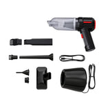 NNEDSZ Black 3-in-1 Car Vacuum Cleaner with Blowing, Suction, and Dust Extraction - 2 x 2000mAh Rechargeable Batteries, Includes Floor Brush and Car Charger