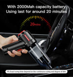 NNEDSZ Black 3-in-1 Car Vacuum Cleaner with Blowing, Suction, and Dust Extraction - 2 x 2000mAh Rechargeable Batteries, Includes Floor Brush and Car Charger