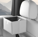 NNEDSZ White Foldable Car Trash Bin and Storage Box - 23x17x15cm, Space-Saving, Convenient Design