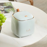 NNEDSZ Light Green Desktop Trash Bin with Lid - Press-Down Design, Portable for Car and Home Use
