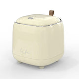 NNEDSZ Light Yellow Desktop Trash Bin with Lid - Press-Down Design, Portable for Car and Home Use