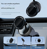 NNEDSZ White Magnetic Car Phone Mount - 66x66x34mm with Adjustable Bracket for Easy Smartphone Access