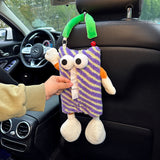NNEDSZ 2 PCS Red Cute Plush Tissue Box Holder with Fun Character Design for Car and Home