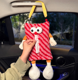 NNEDSZ 2 PCS Red Cute Plush Tissue Box Holder with Fun Character Design for Car and Home