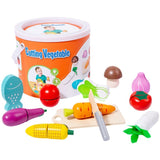 NNEDSZ Kids Wooden Vegetable Cutting Toy Set - 18x15cm, Includes Knife, Fish, Carrot, Tomato & More