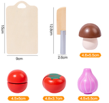 NNEDSZ Kids Wooden Vegetable Cutting Toy Set - 18x15cm, Includes Knife, Fish, Carrot, Tomato & More