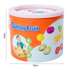 NNEDSZ Kids Wooden Fruit Cutting Toy Set - 8 Fruits, Knife, and Cutting Board, 18x15cm Storage Container