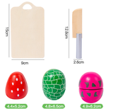 NNEDSZ Kids Wooden Fruit Cutting Toy Set - 8 Fruits, Knife, and Cutting Board, 18x15cm Storage Container