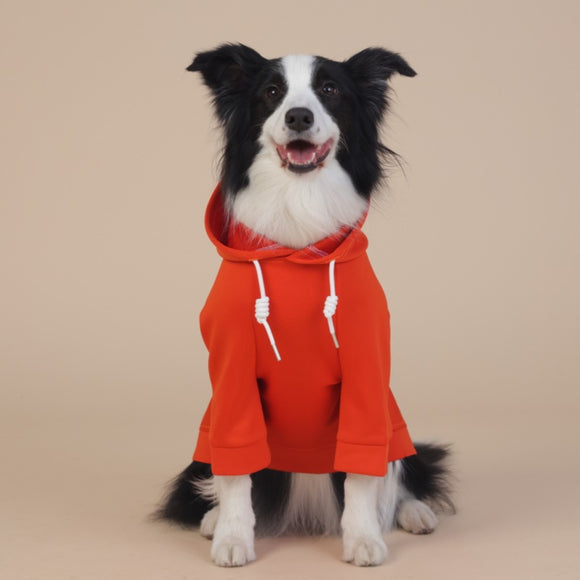 NNEDSZ 3XL Orange Cute Dog Hoodie with Adjustable Drawstring - Available in Various Sizes