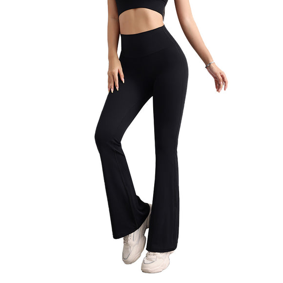 NNEDSZ S Black High Waist Flare Yoga Pants - Women's Bootcut Leggings - Peach Lift, Quick Dry, Workout & Fitness Pants