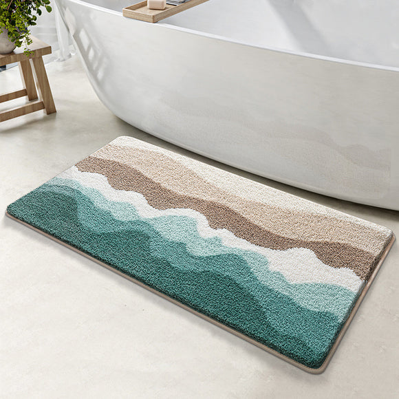 NNEDSZ Peaceful Beach Bath Mat - Super Absorbent, Non-Slip Bathroom Floor Mat - 40x60cm
