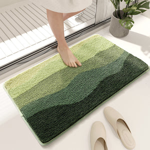 NNEDSZ Green Bath Mat - Super Absorbent, Non-Slip Bathroom Floor Mat - 40x60cm