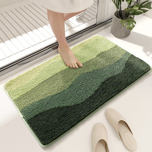 NNEDSZ Green Bath Mat - Super Absorbent, Non-Slip Bathroom Floor Mat - 40x60cm