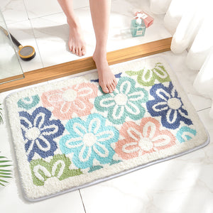 NNEDSZ Flower Bath Mat - Super Absorbent, Non-Slip Bathroom Floor Mat - 40x60cm