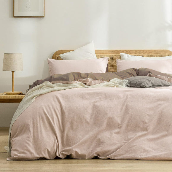 NNEDSZ Apricot khaki 1.8m (Duvet Cover 180*220cm) Luxurious Soft Brushed Microfiber 4-Piece Bedding Set - Pure Color Double Bed Duvet Cover with Fitted Sheet