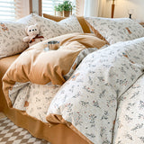 NNEDSZ Phil Bear Thick Brushed Cotton 4-Piece Bed Sheet Set (1.5m Bed) - Fits 200x230cm Duvet