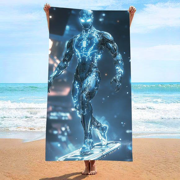 NNEDSZ 2 pcs Extra Large Microfiber Double-Sided Beach Towel, Quick-Drying and Portable - STJ-003-X18