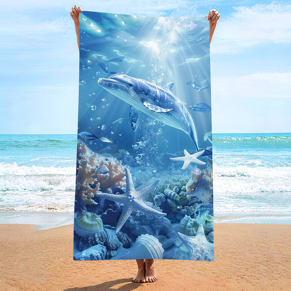 NNEDSZ 2 pcs Extra Large Microfiber Double-Sided Beach Towel, Quick-Drying and Portable - STJ-003-X20