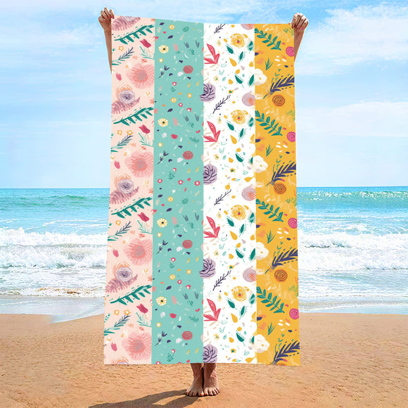NNEDSZ 2 pcs Extra Large Microfiber Double-Sided Beach Towel, Quick-Drying and Portable - STJ-003-X21